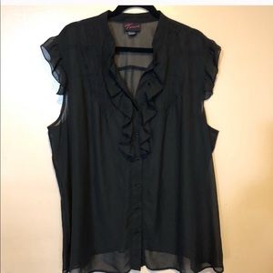 Flowy, sheer black top